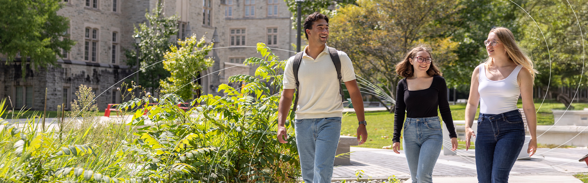 Students walking on campus