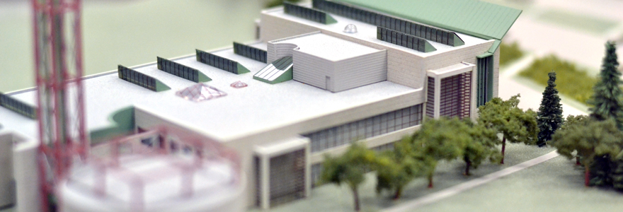 Scale model of the John Labatt Visual Arts Centre